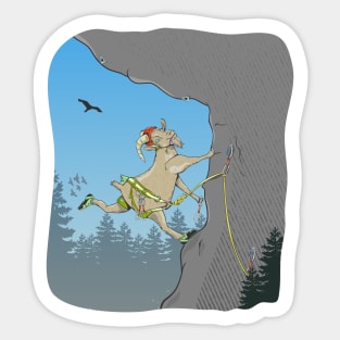 Goat rock climbing Sticker